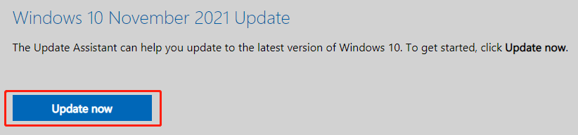 download Windows 10 Update Assistant