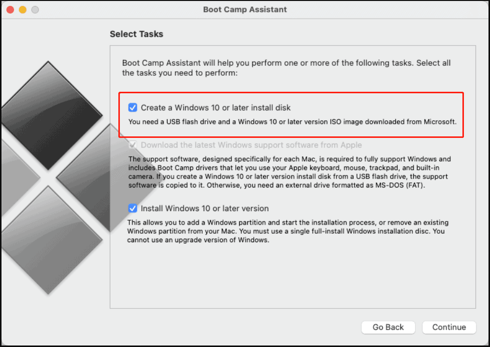 create a Windows 10 or later install disk