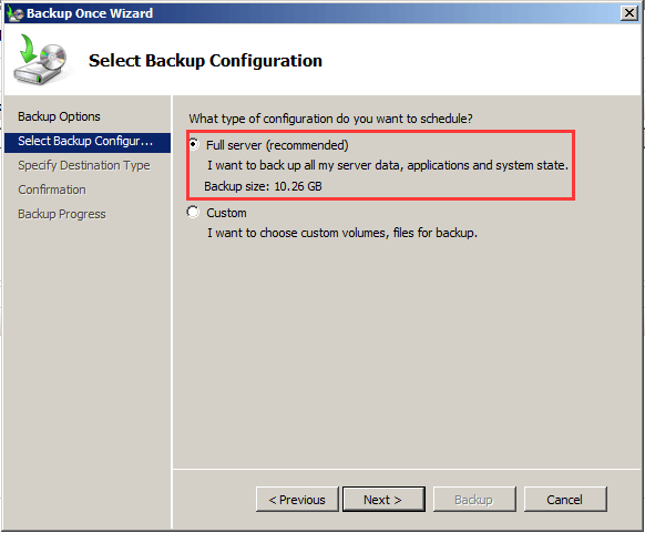 choose the type of configuration