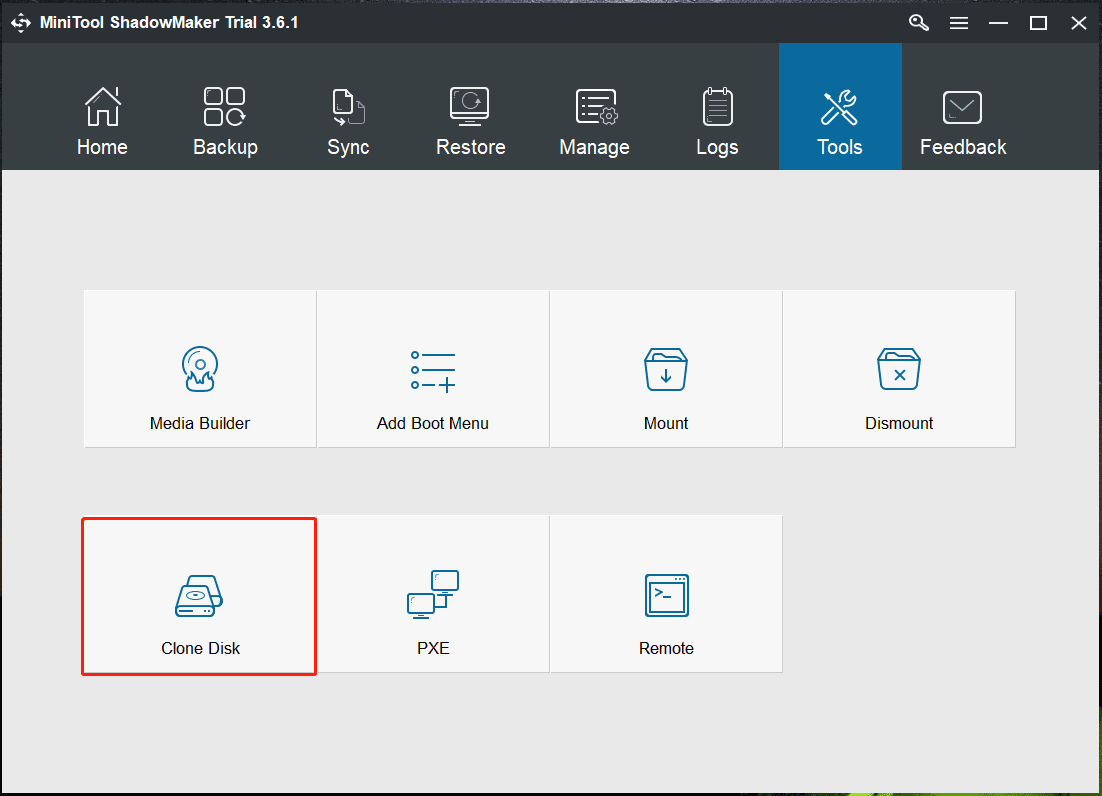 MiniTool ShadowMaker clone disk