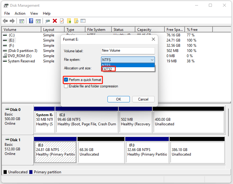 format hard drive to FAT32