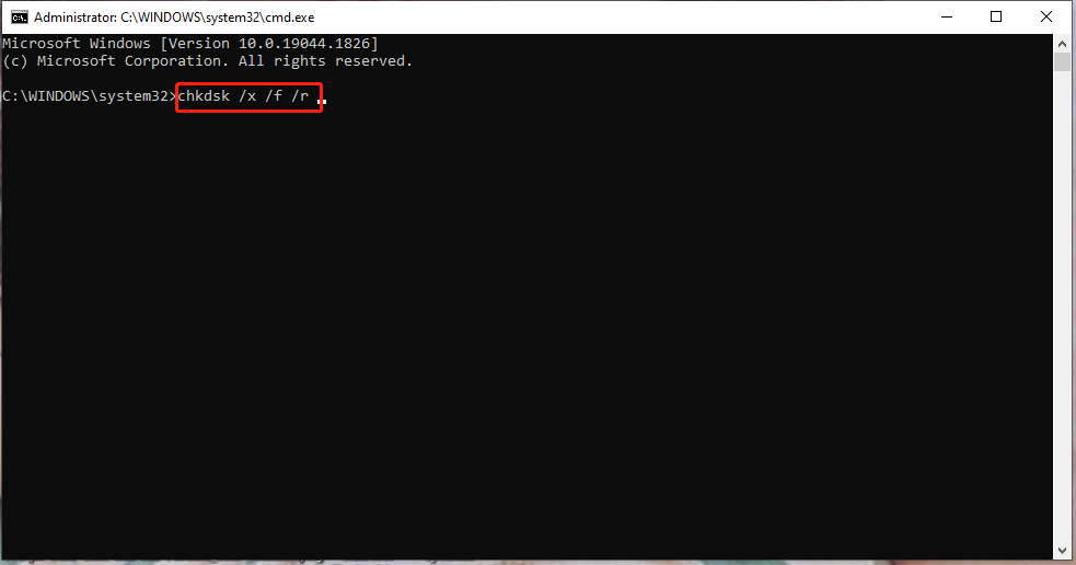 run CHKDSK scan
