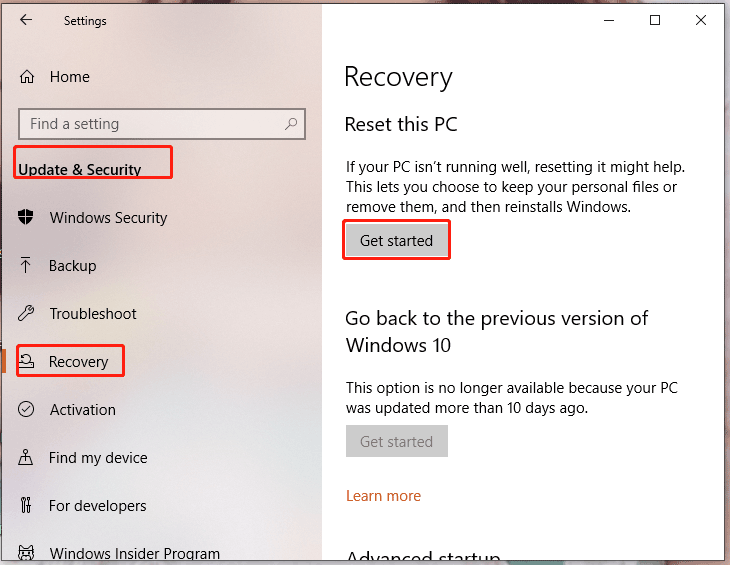 hit Get restarted
