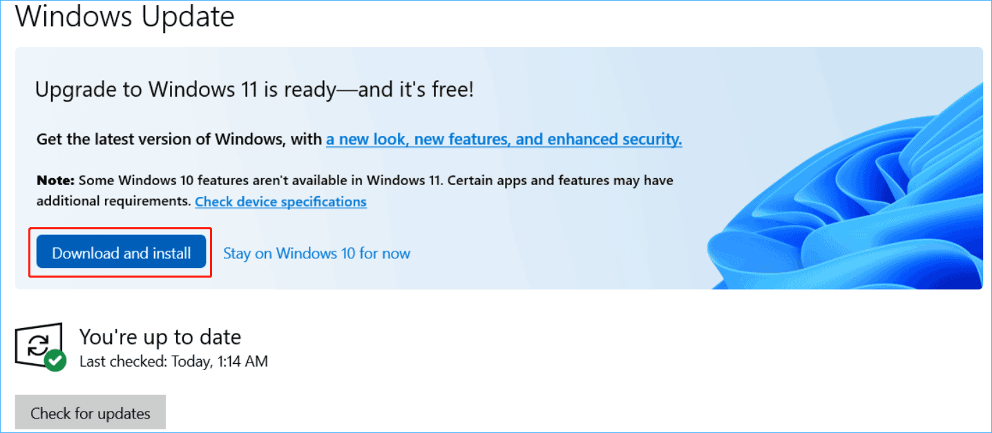 upgrade to Windows 11 is ready