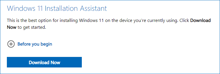 download Windows 11 Installation Assistant