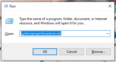 open the Advanced tab of System Properties