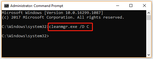 clean up disk via the CMD