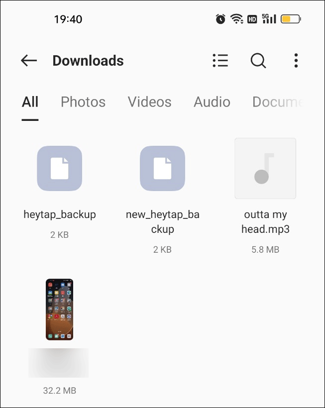 open the Downloads folder