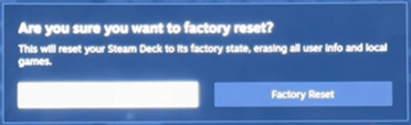 click Factory Reset