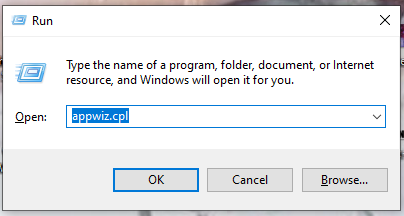 open Programs and Features