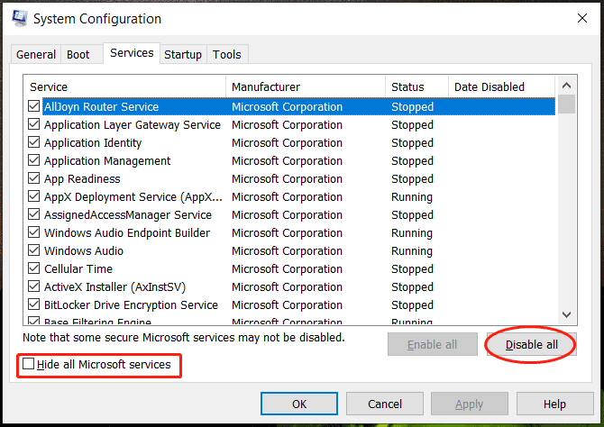 Windows 10 clean boot