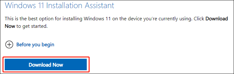 download Windows 11 Installation Assistant