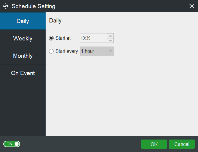configure schedule setting