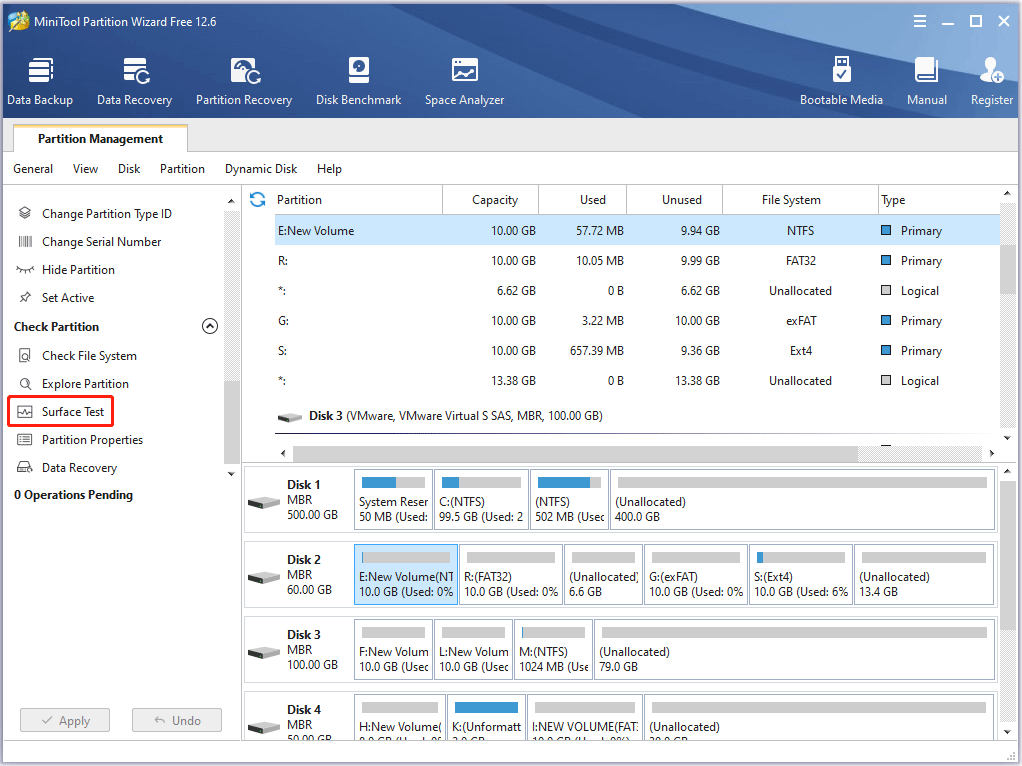 click Surface Test