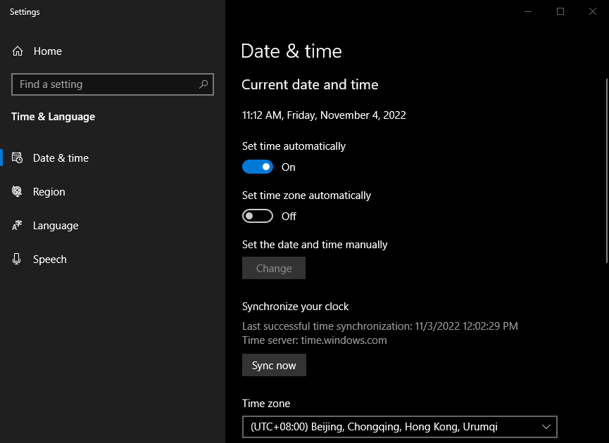 adjust date and time on your PC