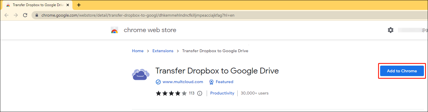 click Add to Chrome