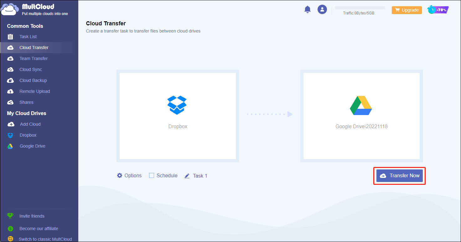 click Transfer Now