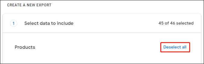 click Deselect all