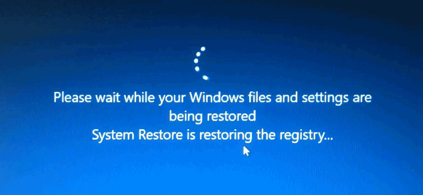 System Restore is restoring the registry