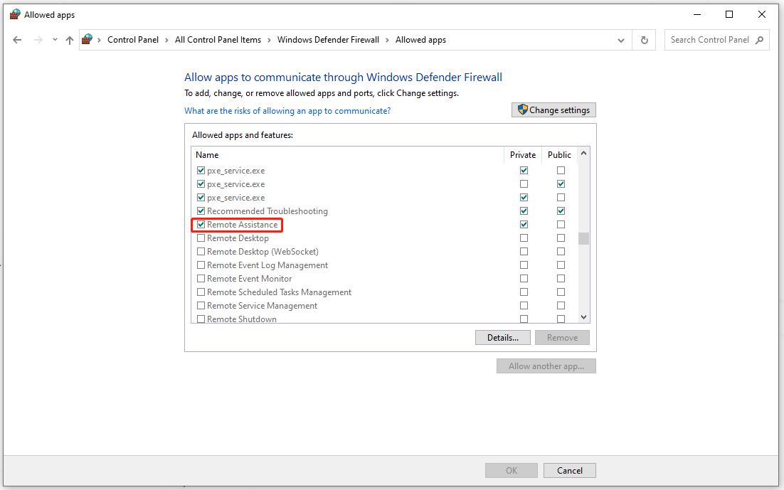 enable Remote Assistance