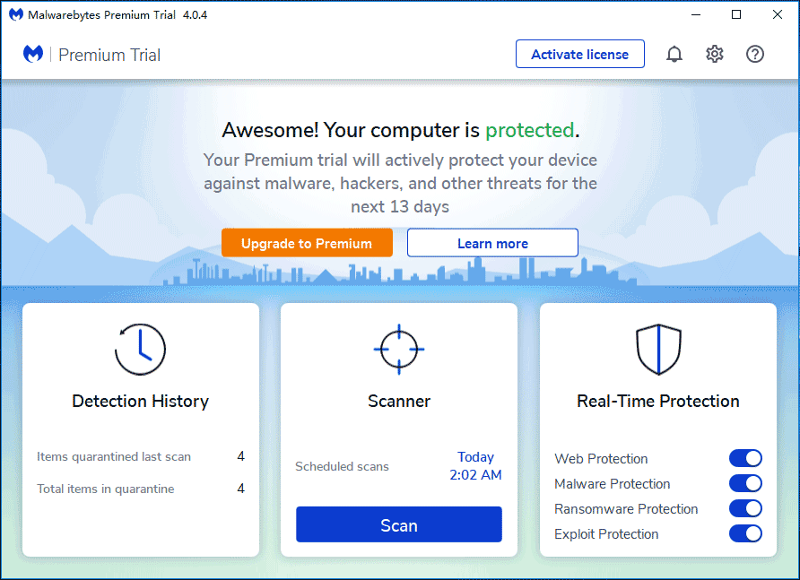 Malwarebytes in Windows