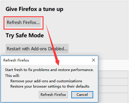 refresh Firefox