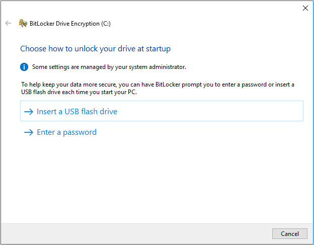 choose how to unlock your drive