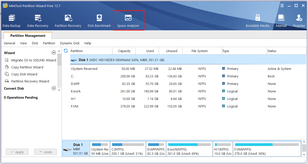 select Space Analyzer