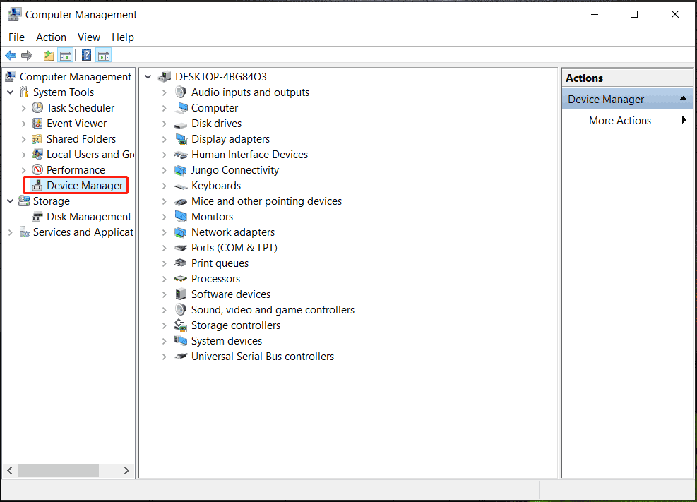 access Device Manager via Computer Management