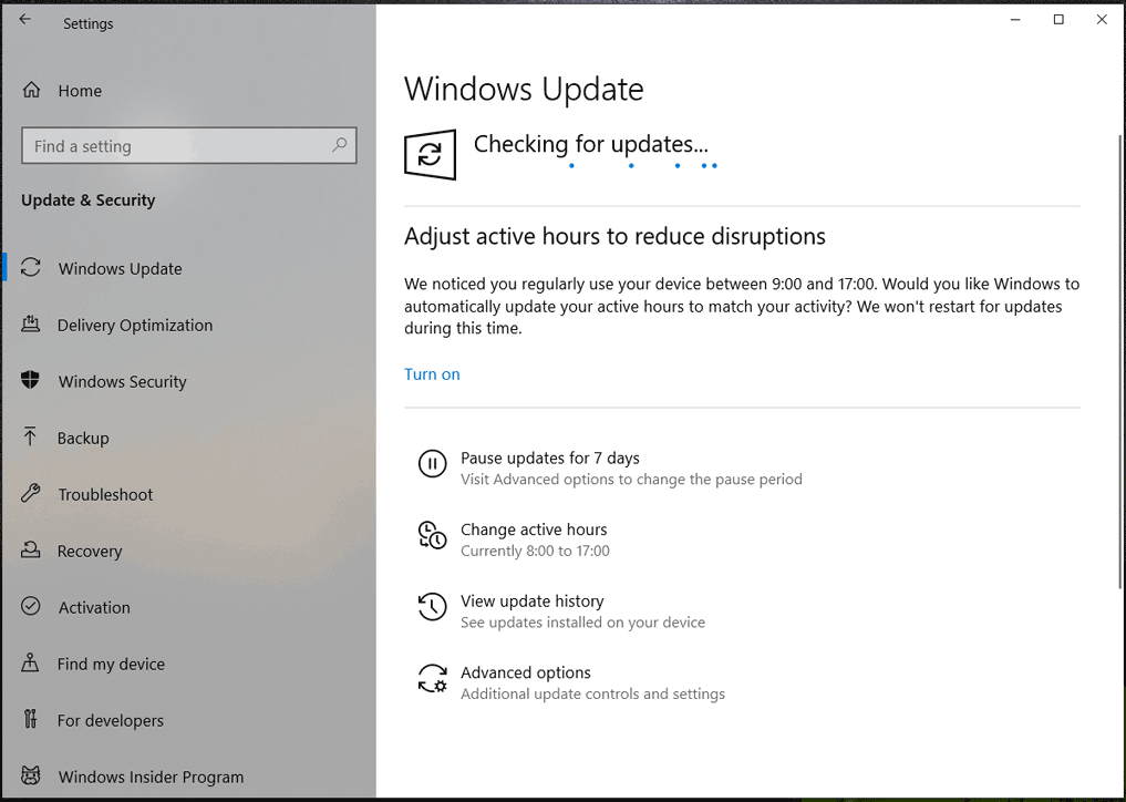 check for Windows updates