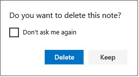 show the prompt “Do you want to delete this note”
