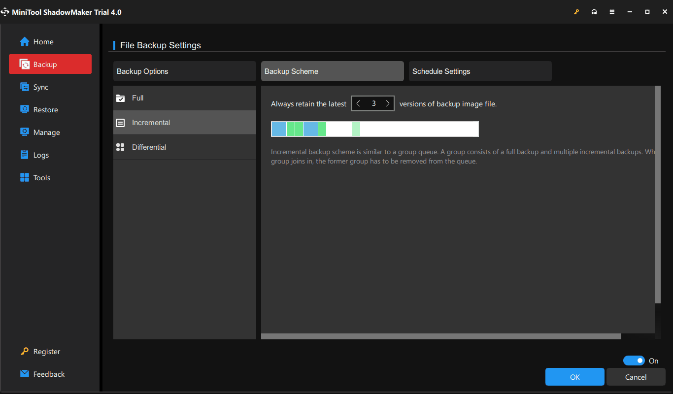 backup scheme MiniTool ShadowMaker