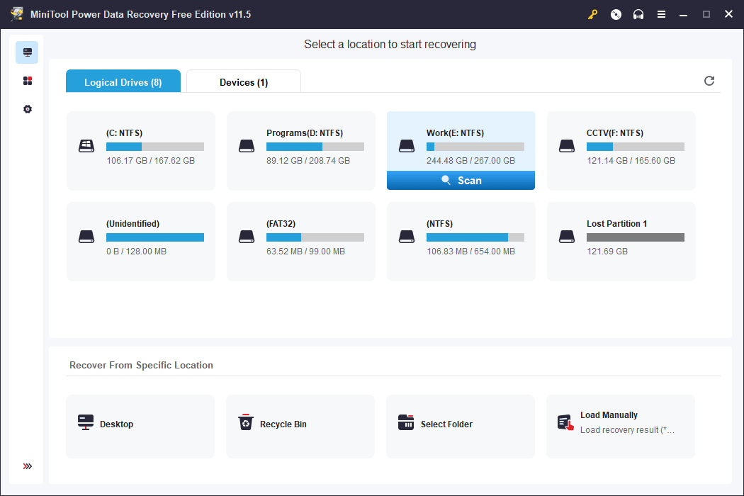 scan the target drive