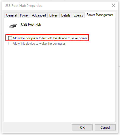 check the option