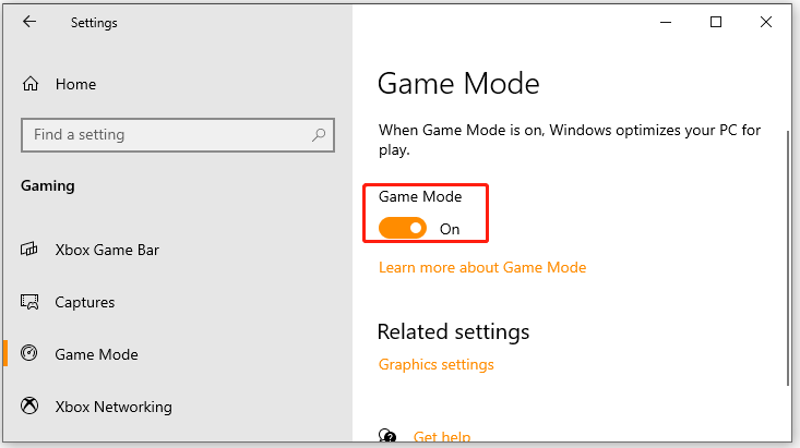 enable Game Mode