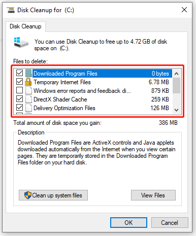 choose unwanted files