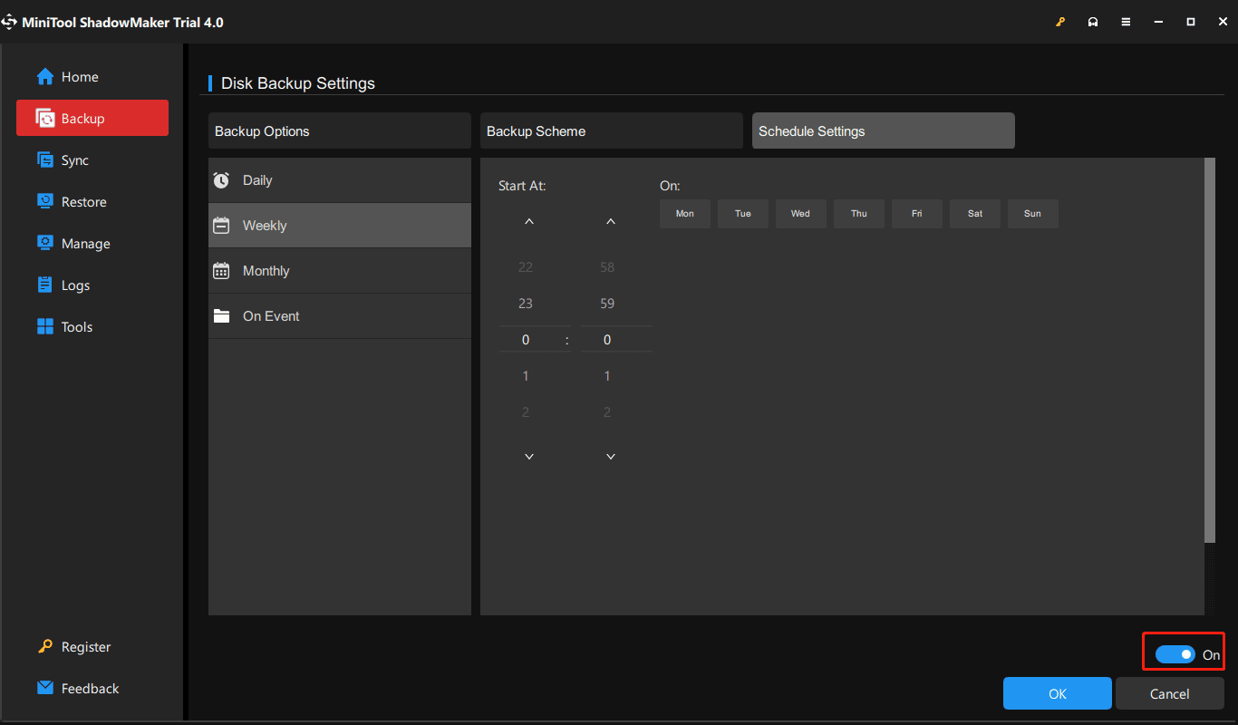 schedule backup MiniTool ShadowMaker