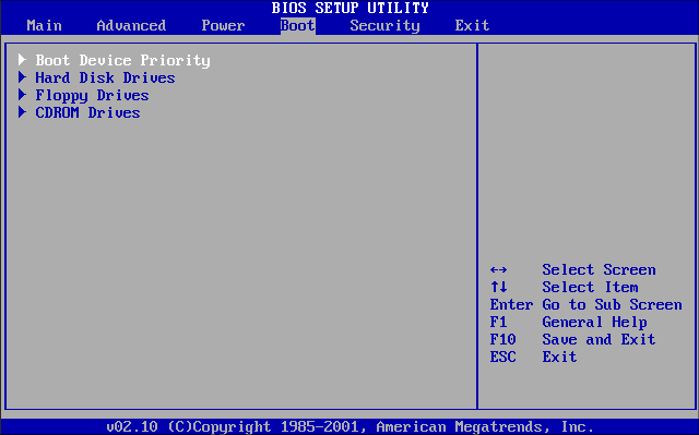 select Boot Device Priority