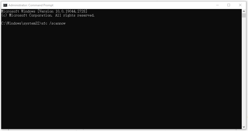 input sfc /scannow
