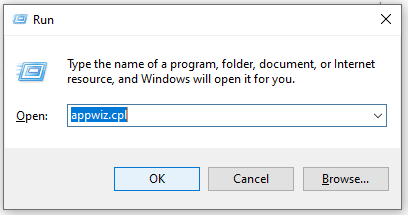 input appwiz.cpl