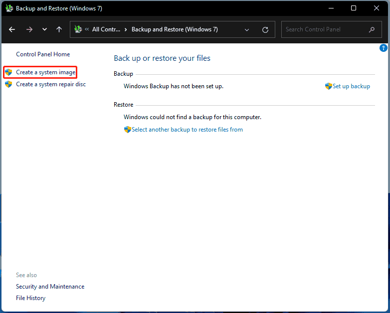 create Windows 11 system image