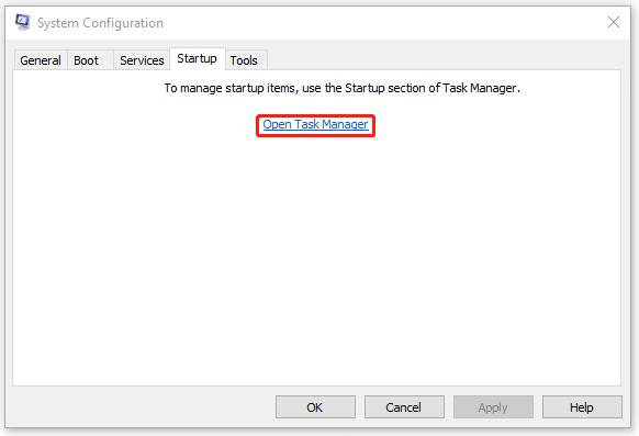 click Open Task Manager