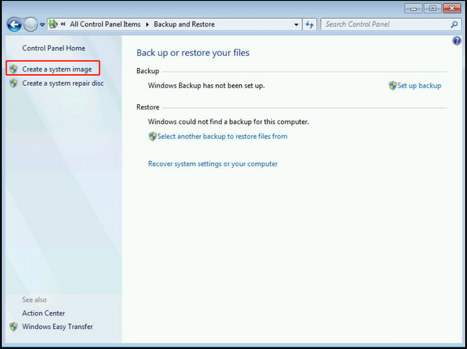Windows 7 Backup and Restore