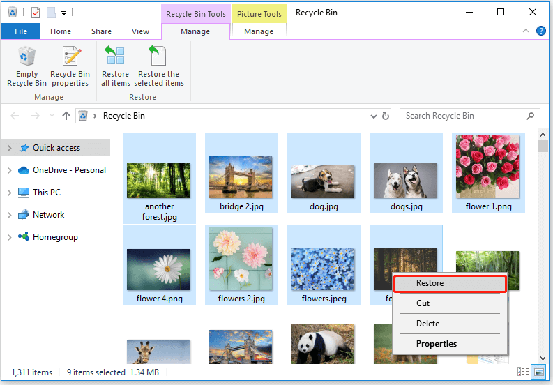 restore deleted pictures
