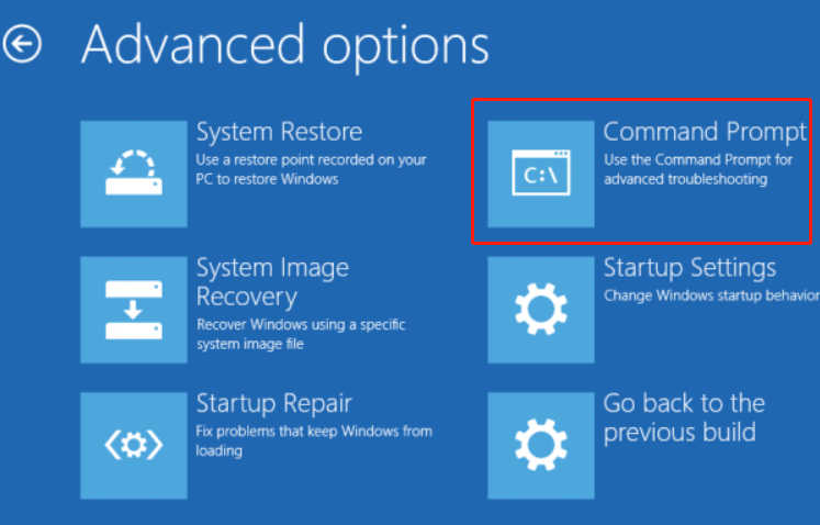 Command Prompt in WinRE