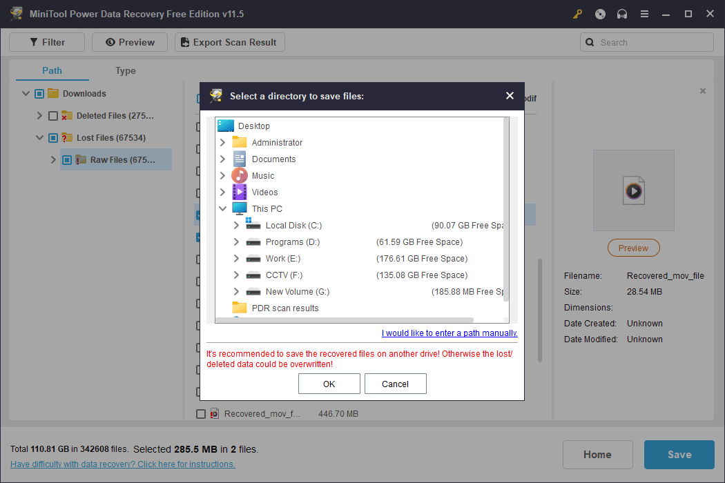 scan results interface