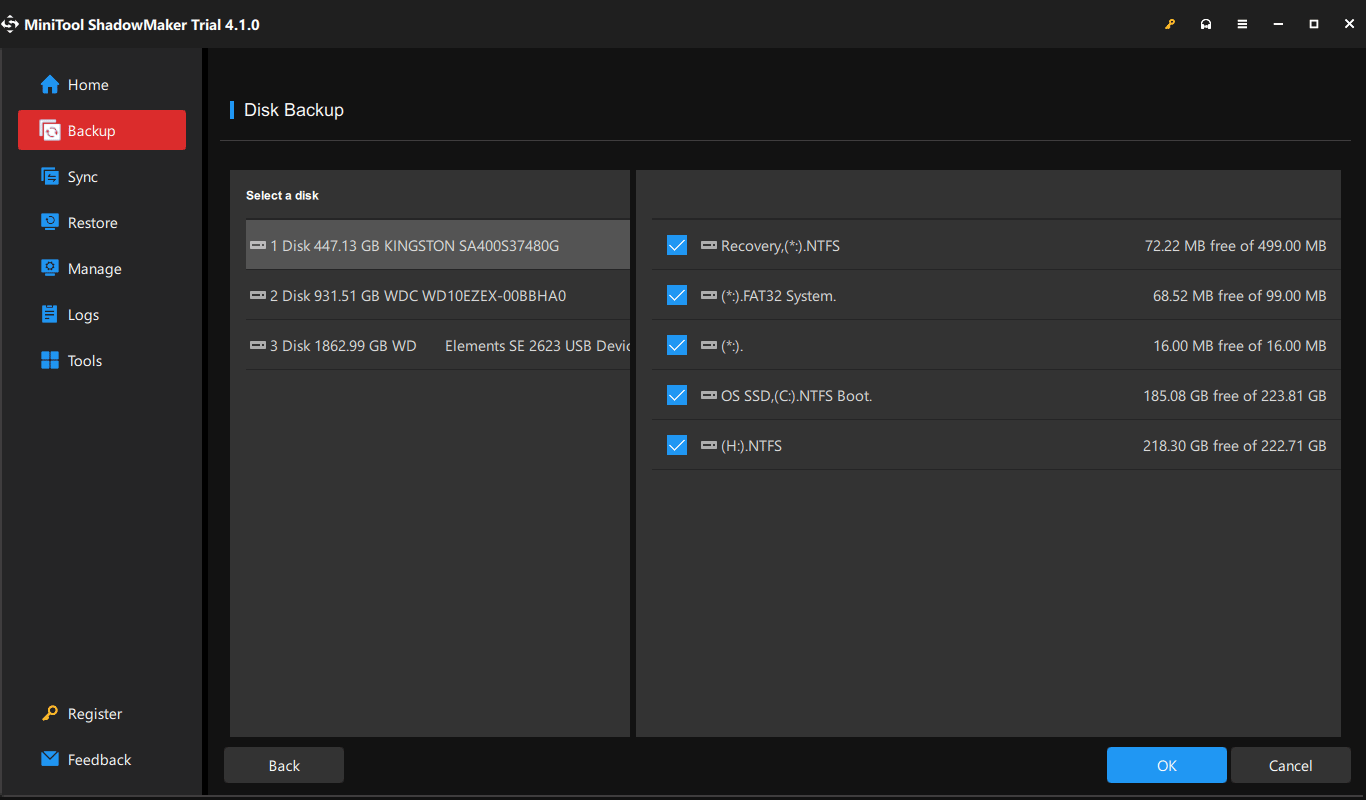 MiniTool ShadowMaker ghost hard drive