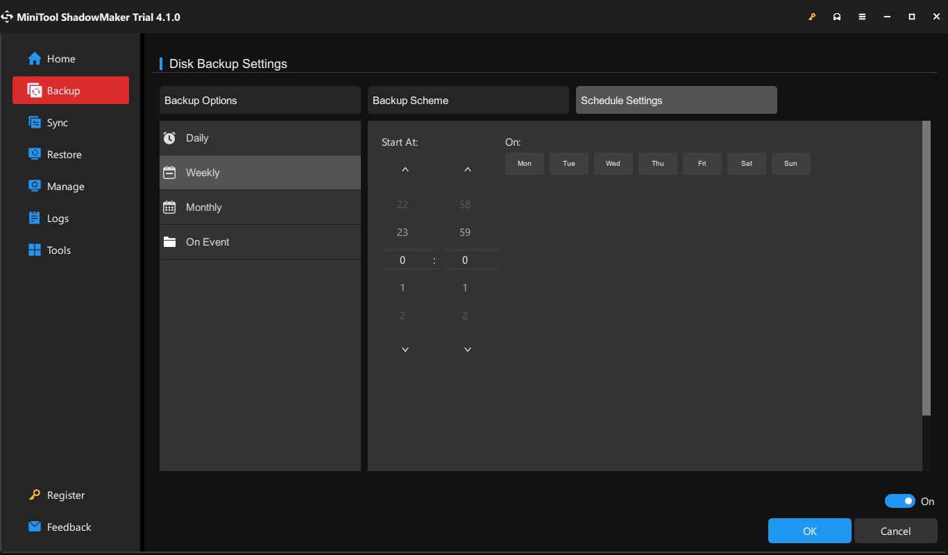 MiniTool ShadowMaker automatic backup