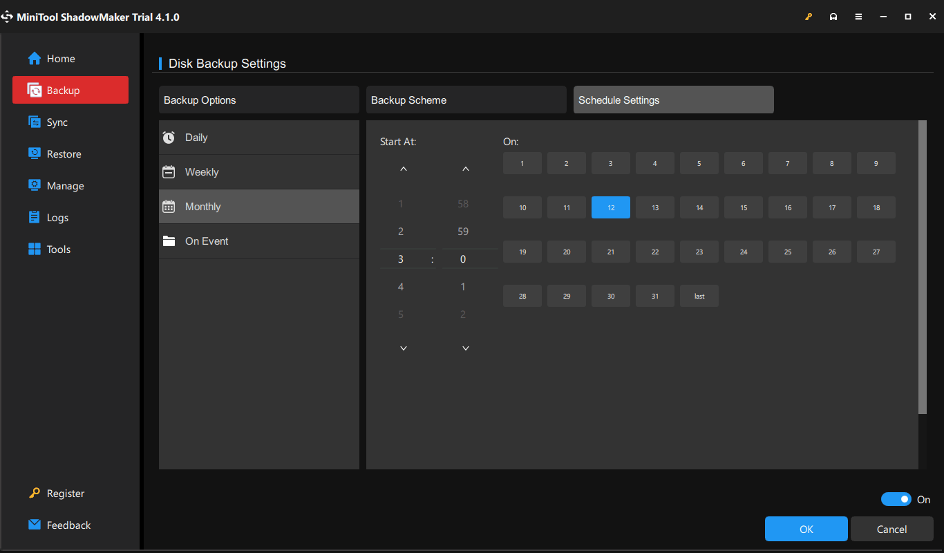 MiniTool ShadowMaker automatic backup