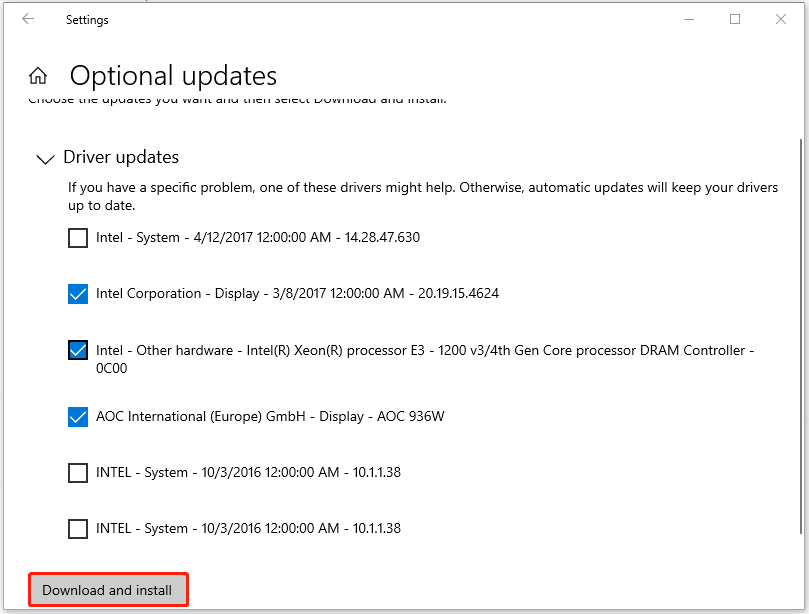 click Download and install